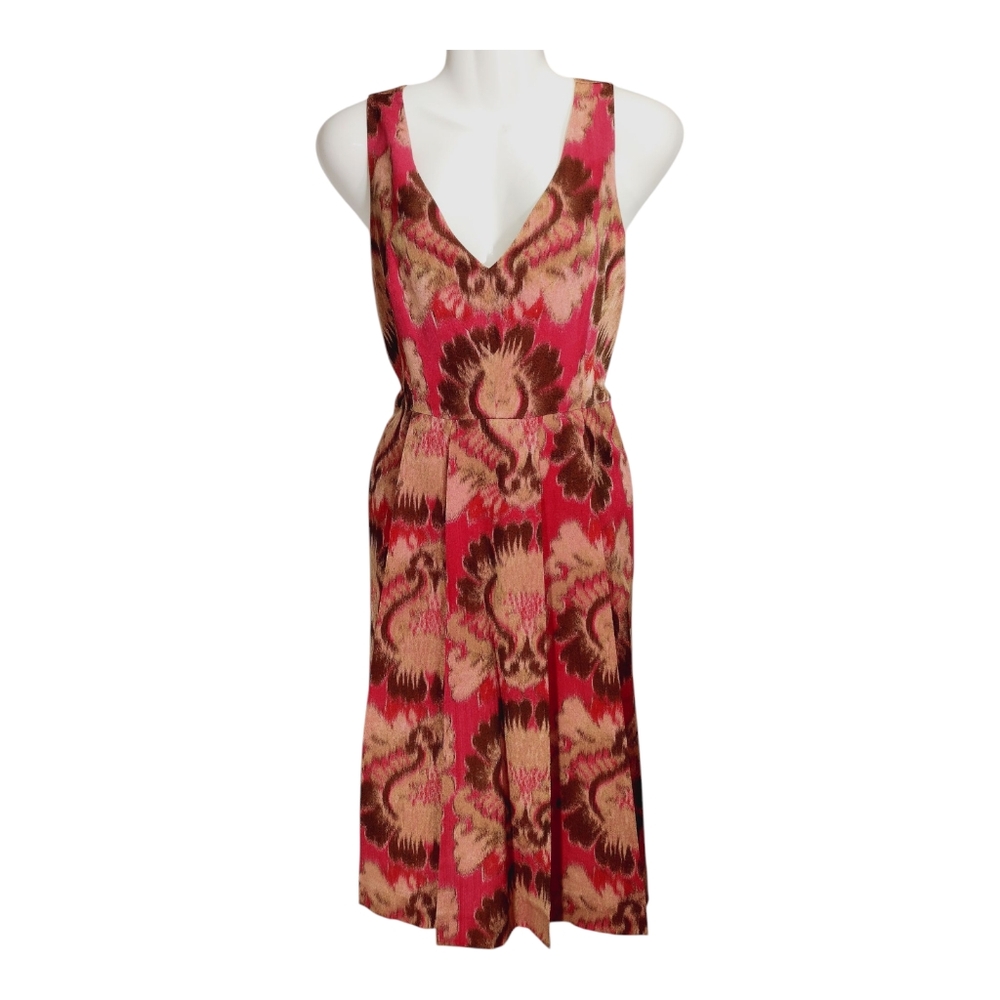 Tory Burch Dress Red Ikat Print Size 4